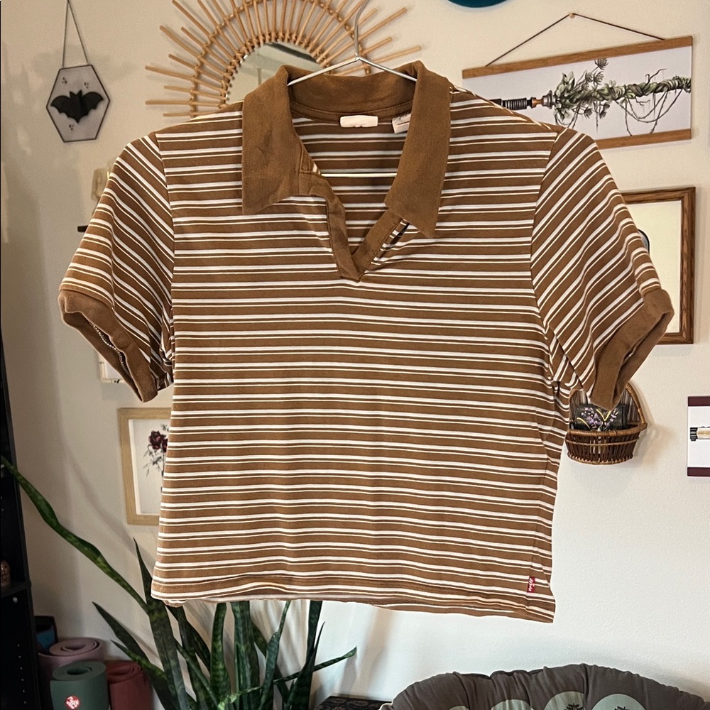 Levi's Women's Bonnie Cropped Polo Shirt - Size M